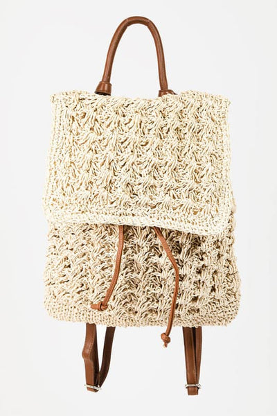Unleash Your Bohemian Spirit with Our Stunning Straw Braided Leather Strap Backpack Bag!