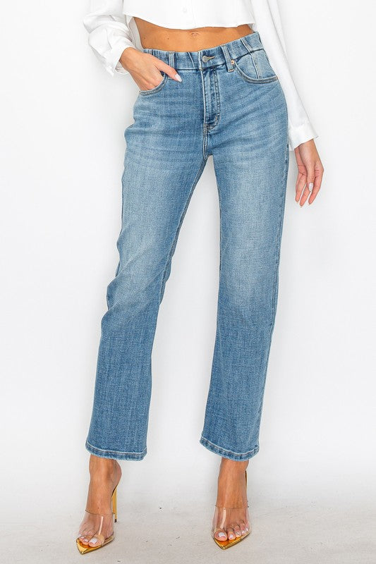 Tummy Control Vintage High Rise Straight Jeans