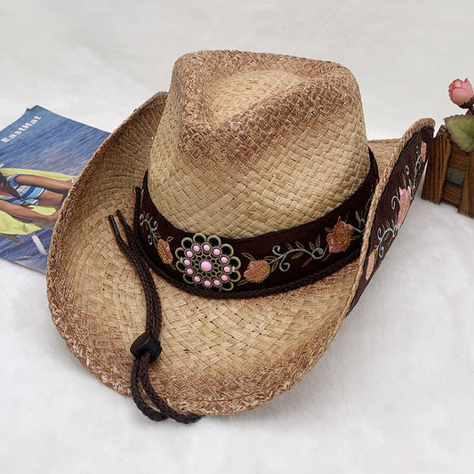 Embroidered  Tied Western Hat